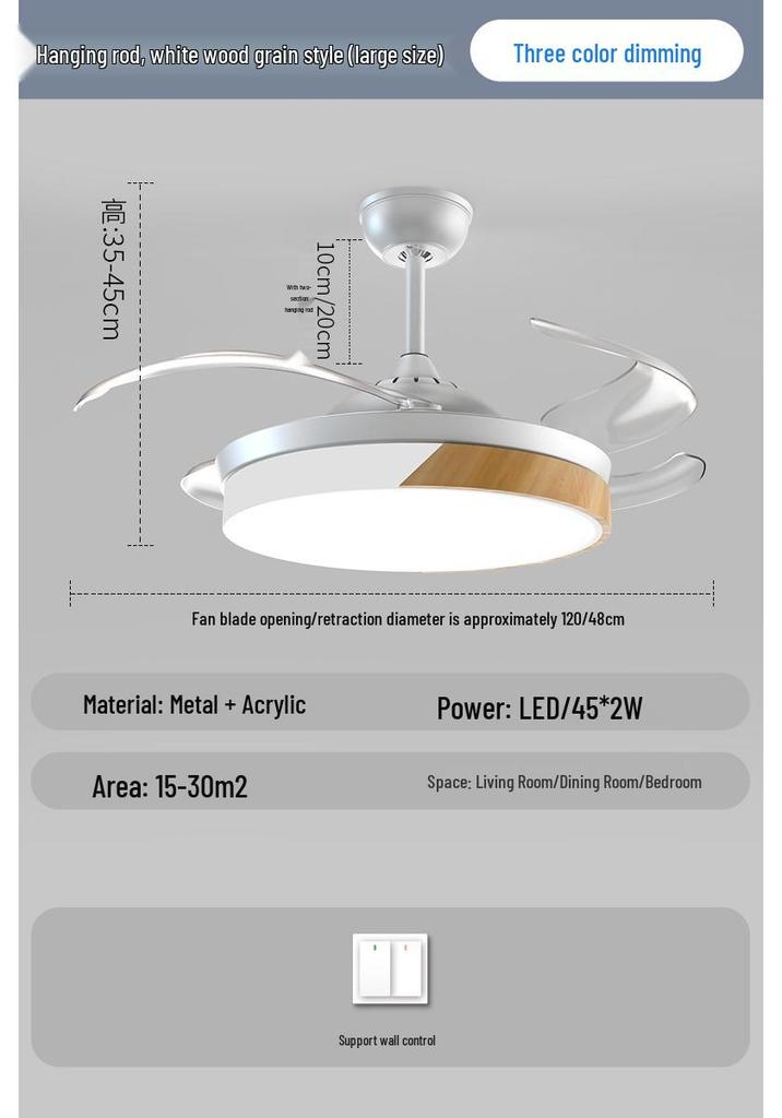 Modern Smart Ceiling Fan Light with Voice Control for Dining and Living Rooms