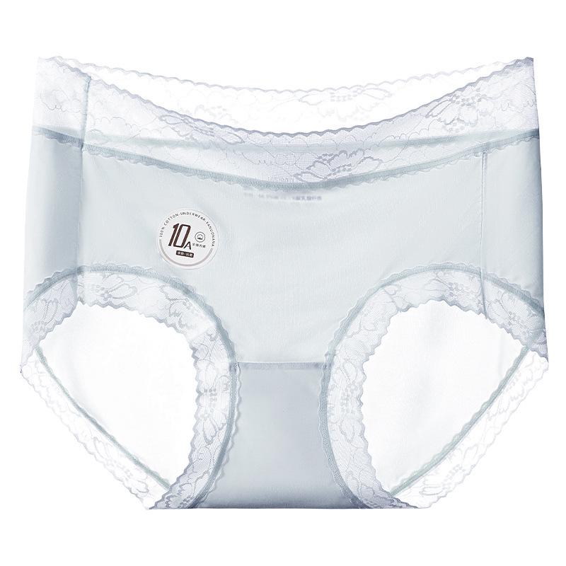 10A Antibacterial Seamless Women's Ice Silk Underwear with Lactic Acid Crotch, Camellia Design, Ultra-thin, High Elastic, Breathable Briefs