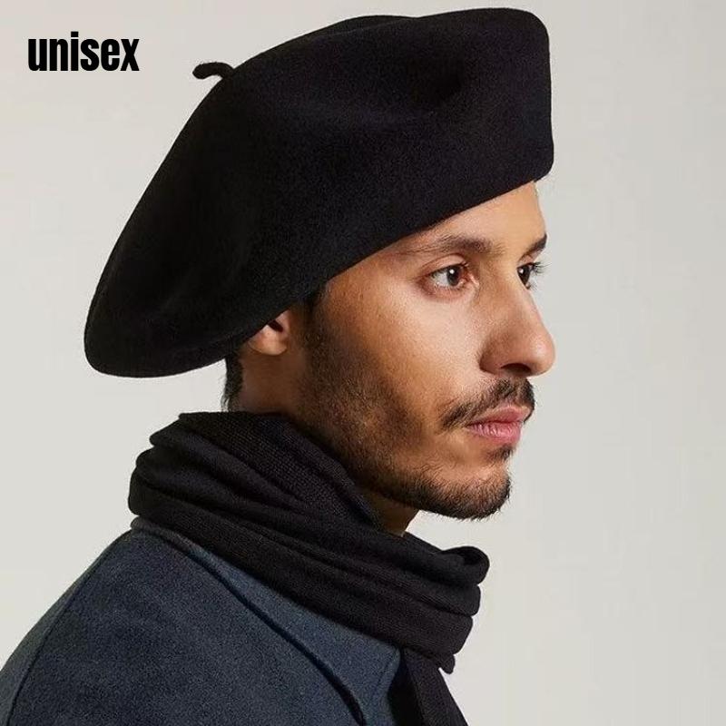 New Big Size L58-60cm Women Men 100% Wool Berets Autumn Winter Oversized 32cm Painter Beret Large Size Female Warm Walking Cap