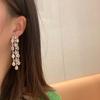 925 Silver Needle Stud Earrings Boho Beads Multicolored Cubic Zirconia Sparkling Earrings Long Dress Wedding Accessories Gifts