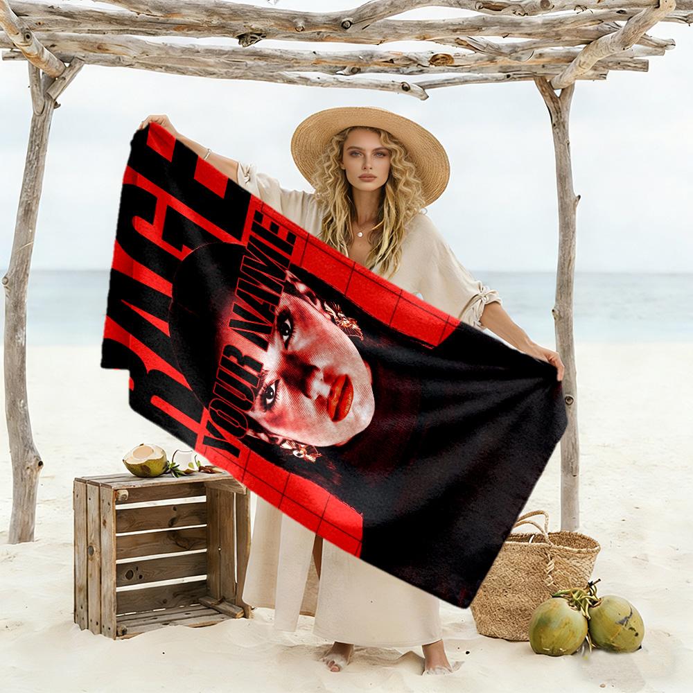 Dua Lipa Customized Name Beach Towel Quick-Dry Soft Microfiber Perfect for Traveling Yoga Camping and Swimming