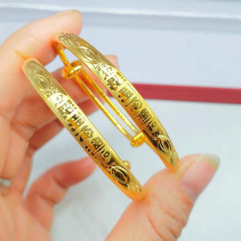 Gold Peace Snake Year Bracelets for Toddlers - Adjustable Push-Pull Design, Perfect First Birthday Gift (One Pair)