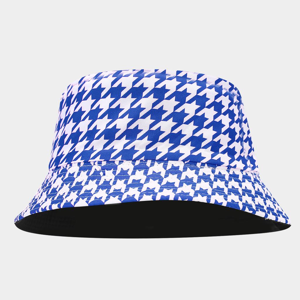 Summer Qiandongge Fashion Print Double-sided Bucket Hat Women's Tide Outdoor Versatile Sun Hat Travel Vacation Basin Hat