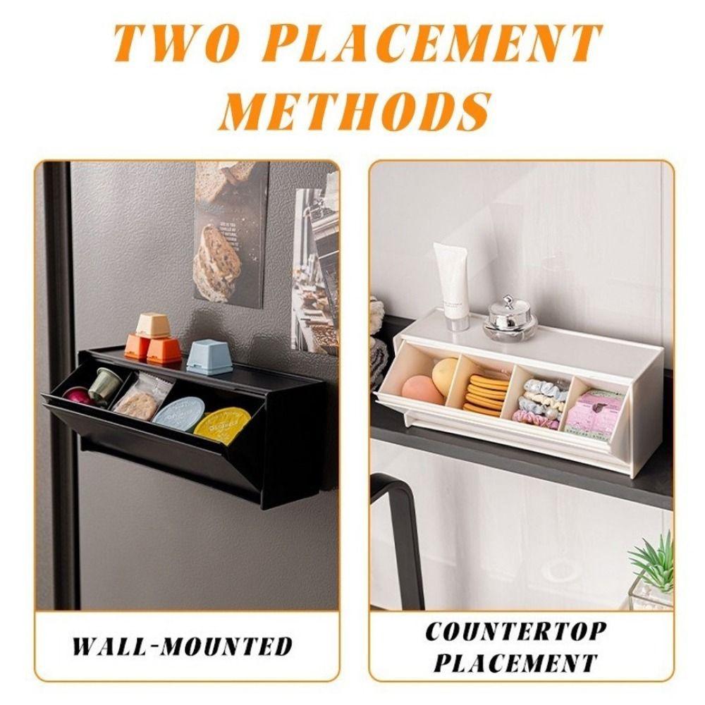 Plastic Magnetic Refrigerator Storage Box Wall Mounted Side Hanging Storage Rack Bathroom