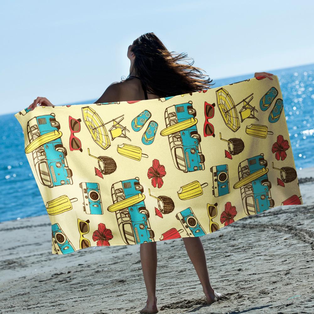 Watermelon Slice Print Beach Towel Microfiber Quick Dry Absorbent Lightweight Funny Summer Towel for Beach Pool Vacation Travel