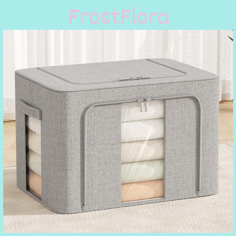 Clothes Storage Box Organizer With Steel Frame Waterproof Fabric For Bedroom Storage