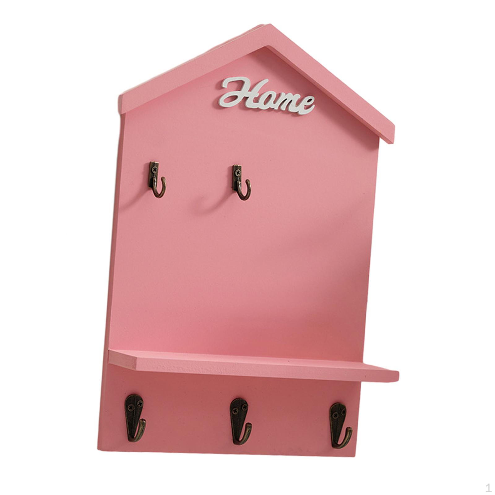 Декоративный настенный деревянный органайзер для хранения ключей 82x27x122 дюйма универсальный домашний декор для банки розовый 1498₽