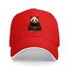 Panda Bear Forest Black Baseball Cap Embroidered Wildlife Art White Trim Outdoor Adventure Hat for Unisex Women