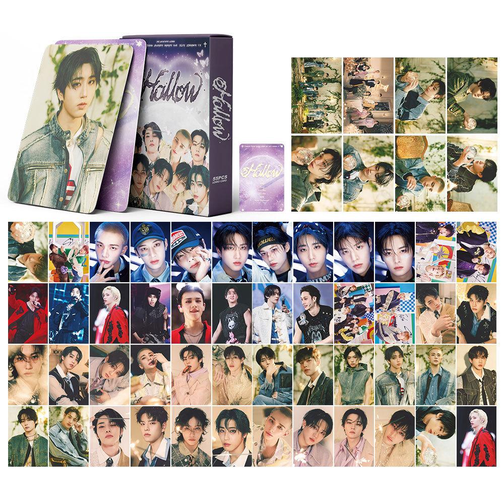 55Pcs New Stray Kids Skzoo Japanese Exclusive Hollow Collection Card Lomo Card Stray Kids Collection Homemade Small Cards
