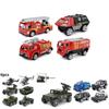Miniature Alloy Firefighter And Police Vehicle Model Set 187 Scale Pocket Toy Collection