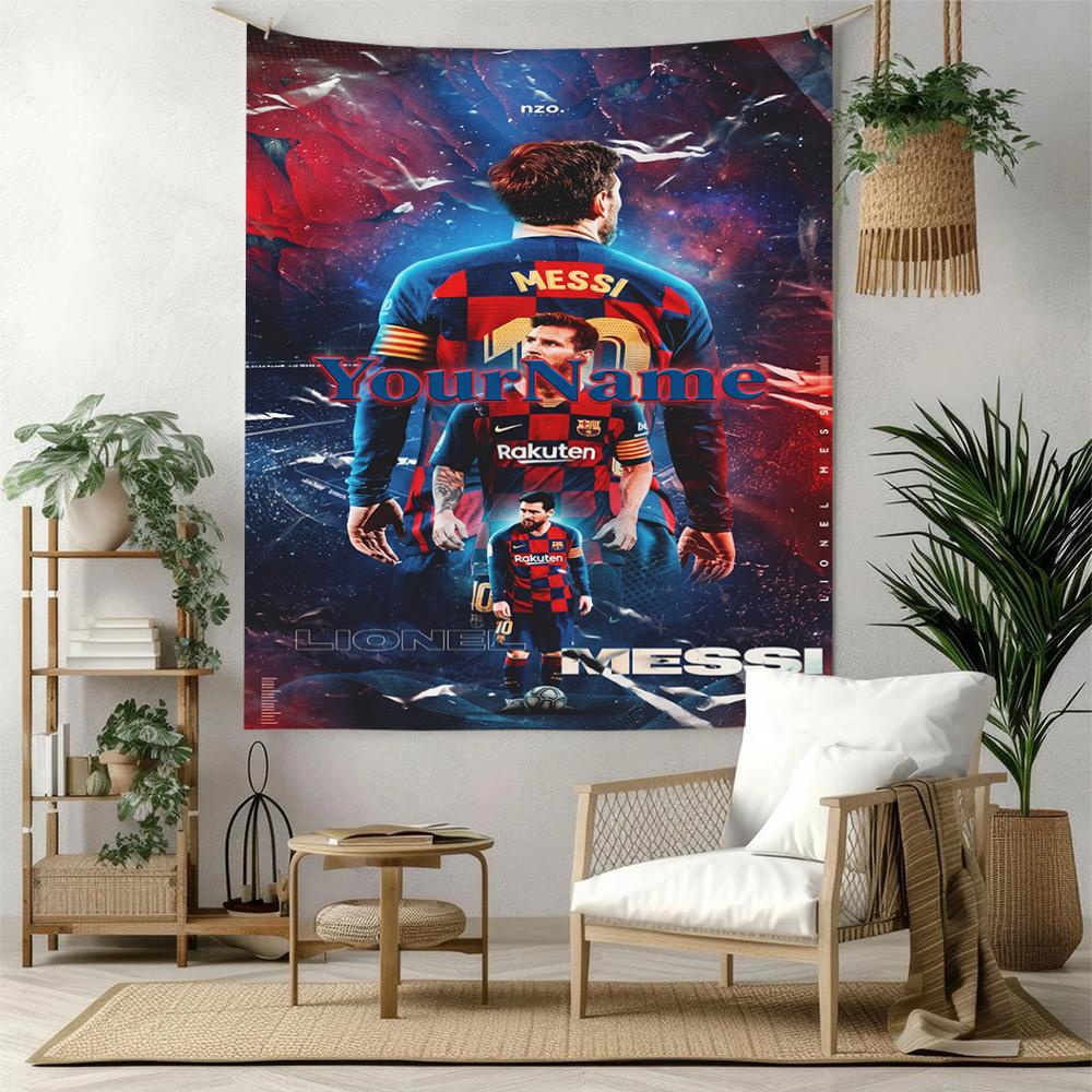 Messi Custom Your Name Wall Decor Tapestry Art For Pet Memorial Birthdaywedding Party Backdrop Family Gift