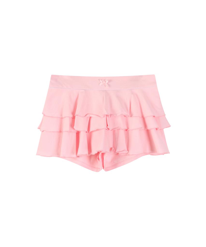 Lara Fox Frill Mini Pants Skirt Pink Bs2Ws002