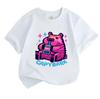 Kids Boys Girls 100% Cotton Crew Neck Short Sleeve T-Shirt, Cute Neon Capybara Bubble Tea Print Casual Soft Breathable Summer Tee Tops for Daily Wear