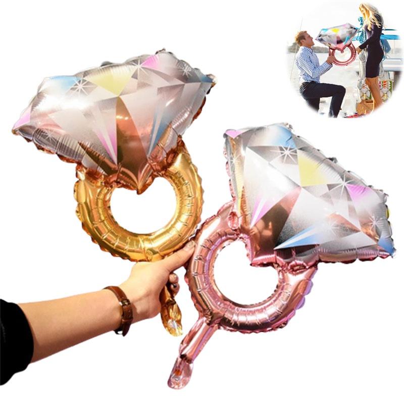 Diamond Shaped Ring Foil Ballons Engagement Wedding Party Supplies Decorations