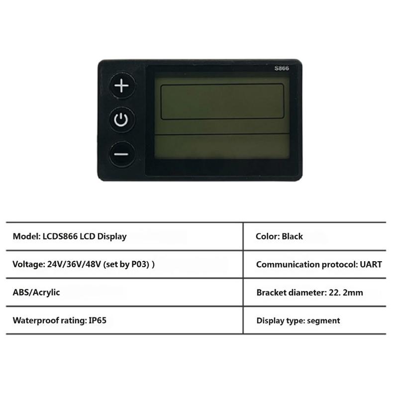 Electric Bike LCD Display Meter Waterproof Electric Scooters Panel Screen for Mountain Electric Bike Part