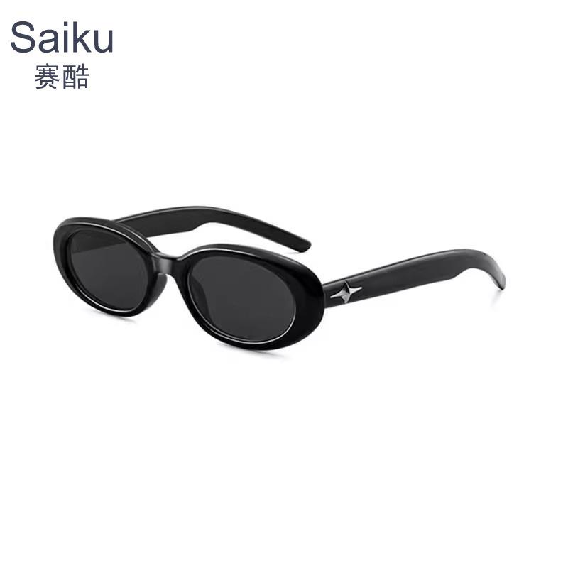 New Versatile Trend Sunglasses Premium Sense Driving Cat Eye Sunglasses Men's and Women's Street Shooting Glasses Han Chao