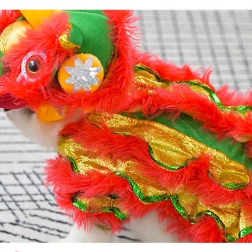Plush Pet Clothes Polyester Chinese Style Pet Costume New Warm Winter Outfits Visiting Clothing