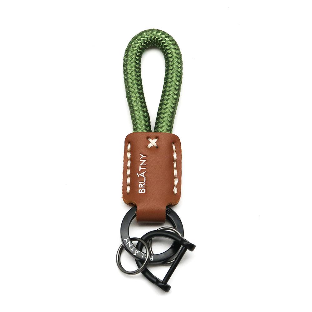 High-end Handmade Leather Woven Keychain with Printed Logo