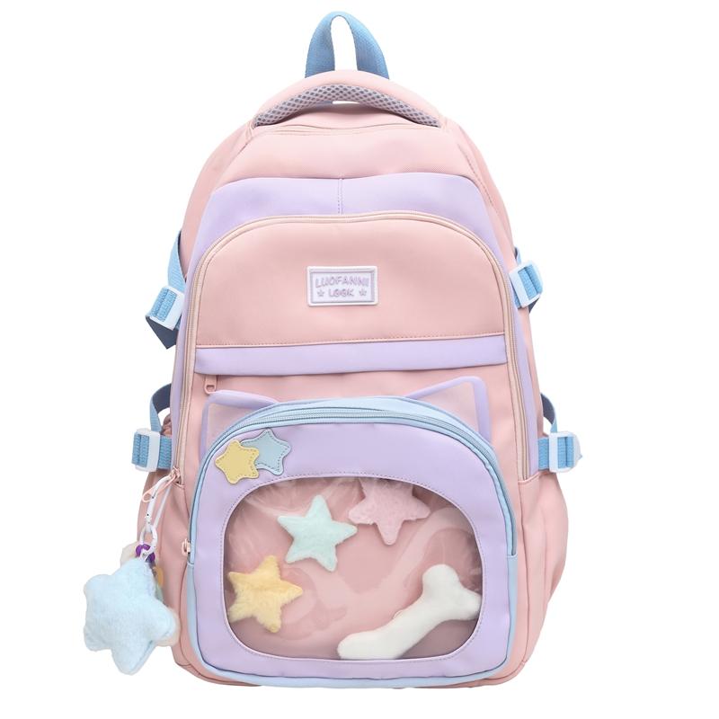 Mochila Escolar de Dibujos Animados para Mujer de Gran Capacidad para Estudiante de Secundaria