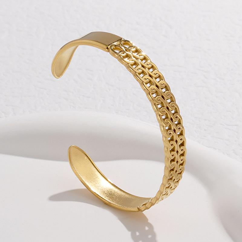 Hypoallergenic Non-tarnish Minimalist Chain Bracelet Women's Geometric Personality Niche Design Stainless Steel Bracelet