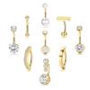 9-Piece Belly Button Ring Set: Versatile Fashion Navel Piercing Jewelry