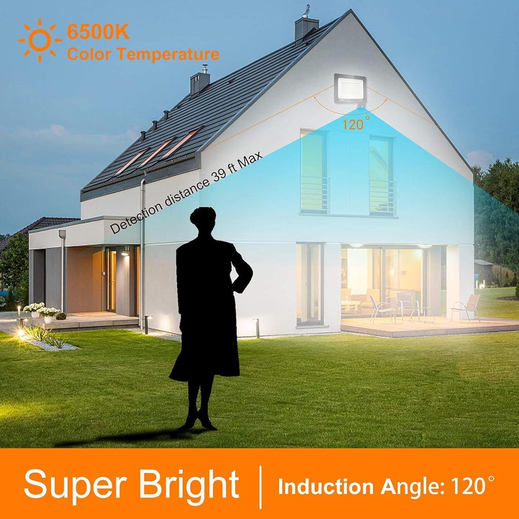 LED PIR Motion Sensor Floodlight for Outdoors Wall 220V White 100W Waterproof Lamps Garden LED Outdoor Spotlight