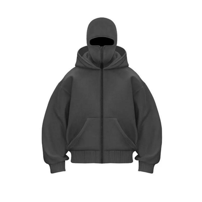 Fashionable Autumn Solid Color Zipper Hooded Long-sleeved Sweatshirt Jacket Men's Double Hood Autumn and Winter Versatile Tops