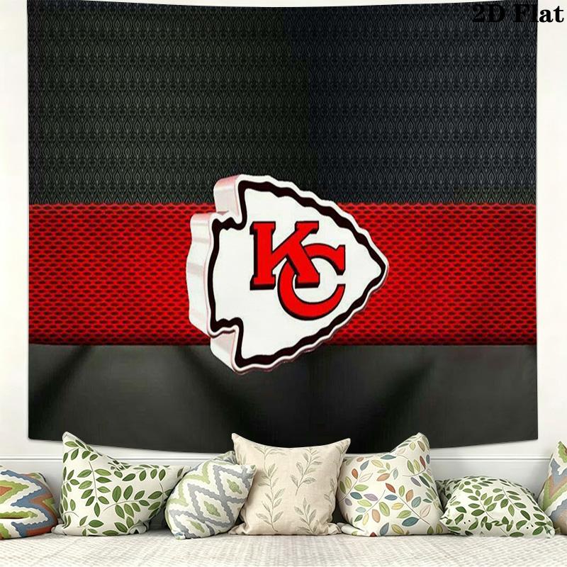 Kansas City Chiefs Wall Tapestry Aesthetic Wall Hanging Printed Fabric Blanket Decorative Tapestries for Bedroom Living Room Home Decor