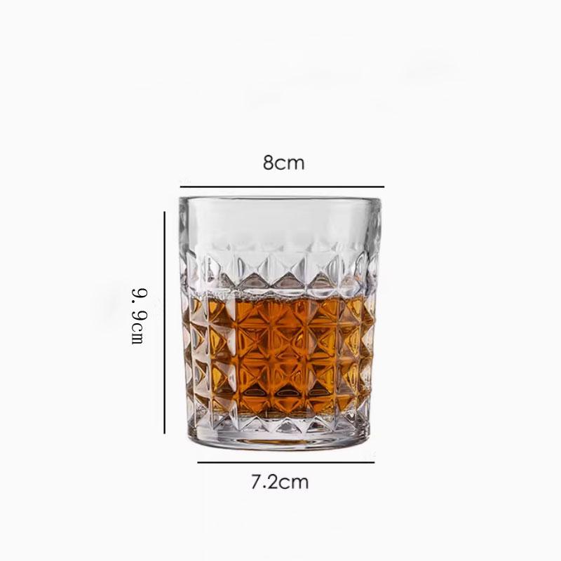 

1 шт. стакан для виски из хрустального стекла с алмазным узором Легкая роскошь для домашнего бара и ресторана Подарок для друзей 1pcs