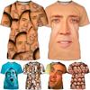 Maglietta Fashion Cage Face Divertente 3D Nicolas Kim Coppola Grafica Magliette per Uomo Top Magliette Unisex Donna Casual Manica Corta