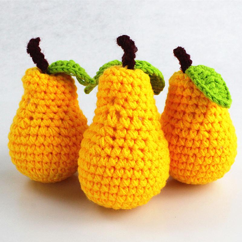 Wool Simulation Vegetables Fruits Toys Knitted Plush Toys Children Play House Pretend Play Vegetables Fruits Props Education Toy