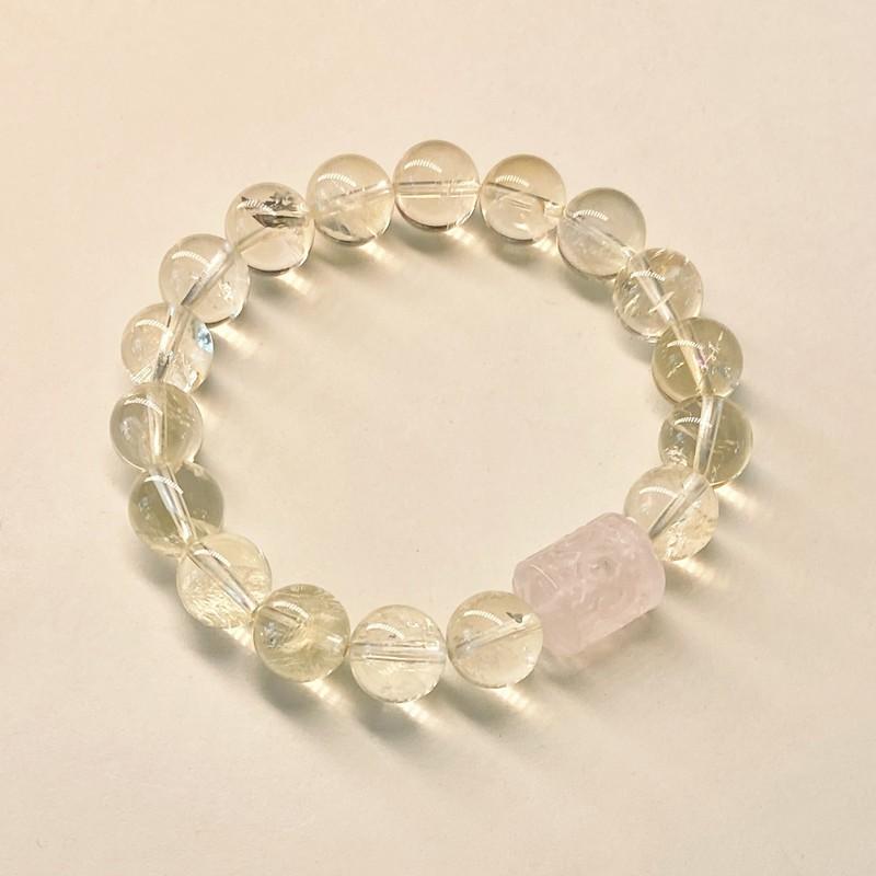 Natural Citrine 10mm Beaded Bracelet Women Fashion Simple Crystal Jewelry