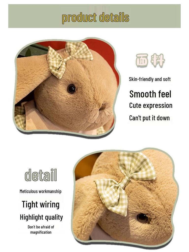 Cute Lily Long-Eared Rabbit Plush Toy - Baby Gift & Ragdoll