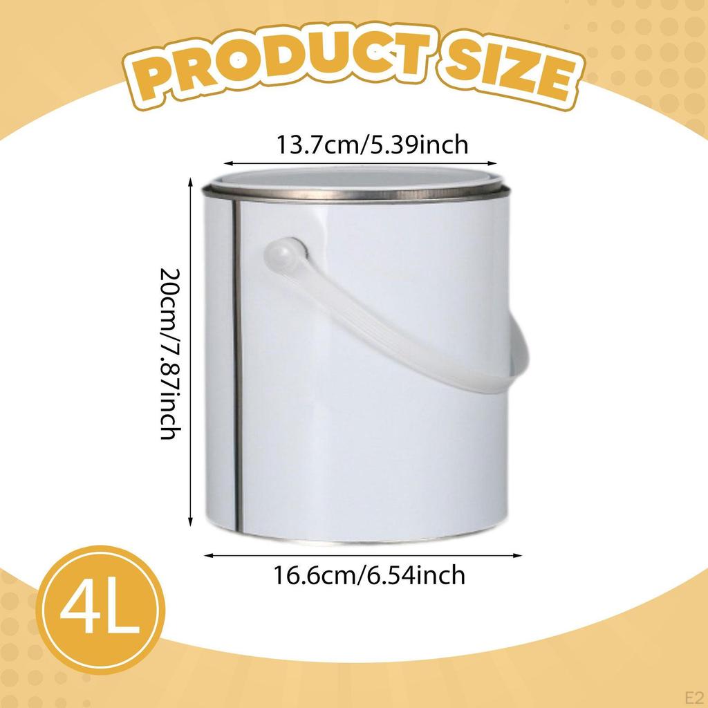 Empty Paint Can Metal Multifunctional Rustproof Iron with Lid Storage Container for Home