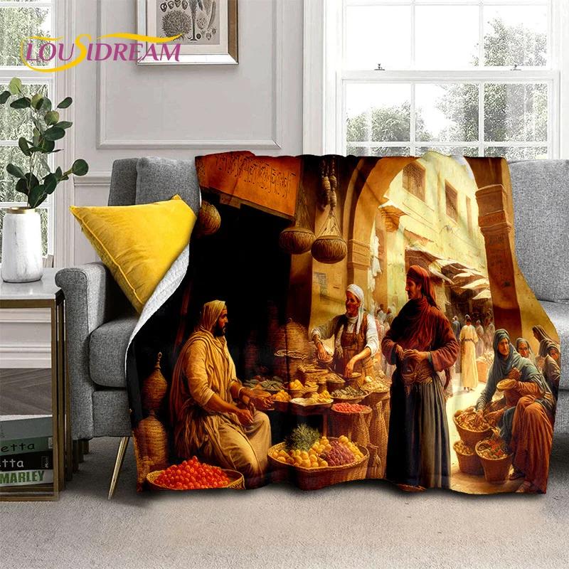 Cartoon Africa Ethiopian Custom Painting Art Soft Flannel Blanket for Bed Bedroom Sofa Picnic,Throw Blanket for Outdoors Leisure