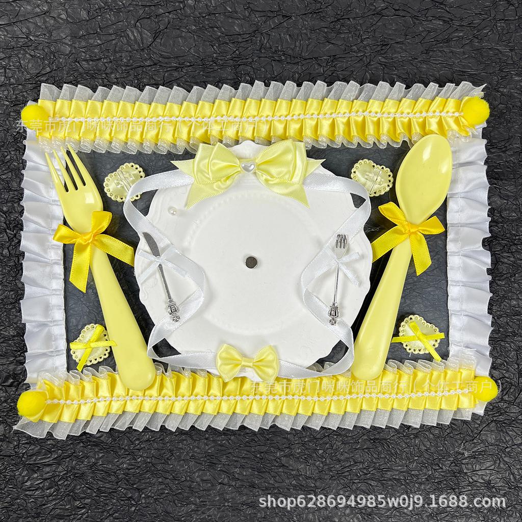 Dinner Plate Finished Pain Board Pain Bandaging Board White Gu Mei Self-push Cake Bar Knife and Fork Pain Board Photo Props