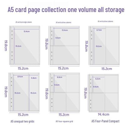 A5 Kunststoff Zwei-Taschen Fotoalbum Einlegeblatt Schutzfolie Kartenseite.