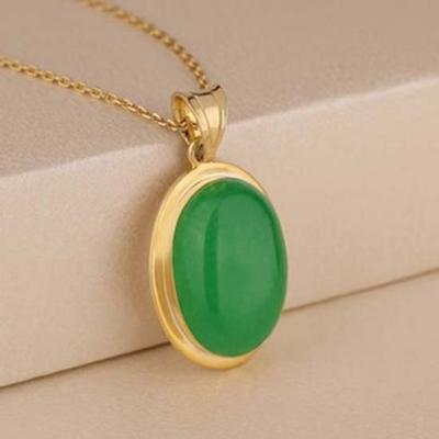 Ovale Edelsteinkette aus grünem Onyx, massives 925er Sterlingsilber, handgefertigter Schmuck, Statement-Schmuck, Geschenk für Sie, Hochzeitshalskette
