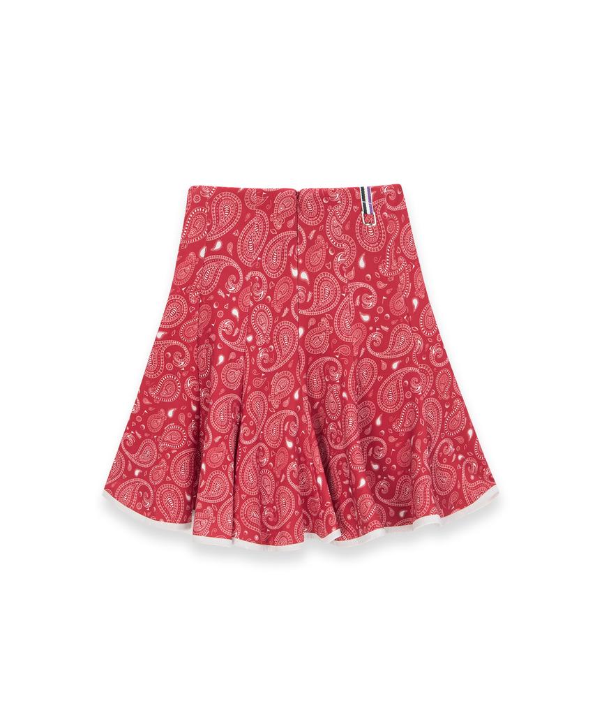 Five Hours Paisley Swing Skirt_Red
