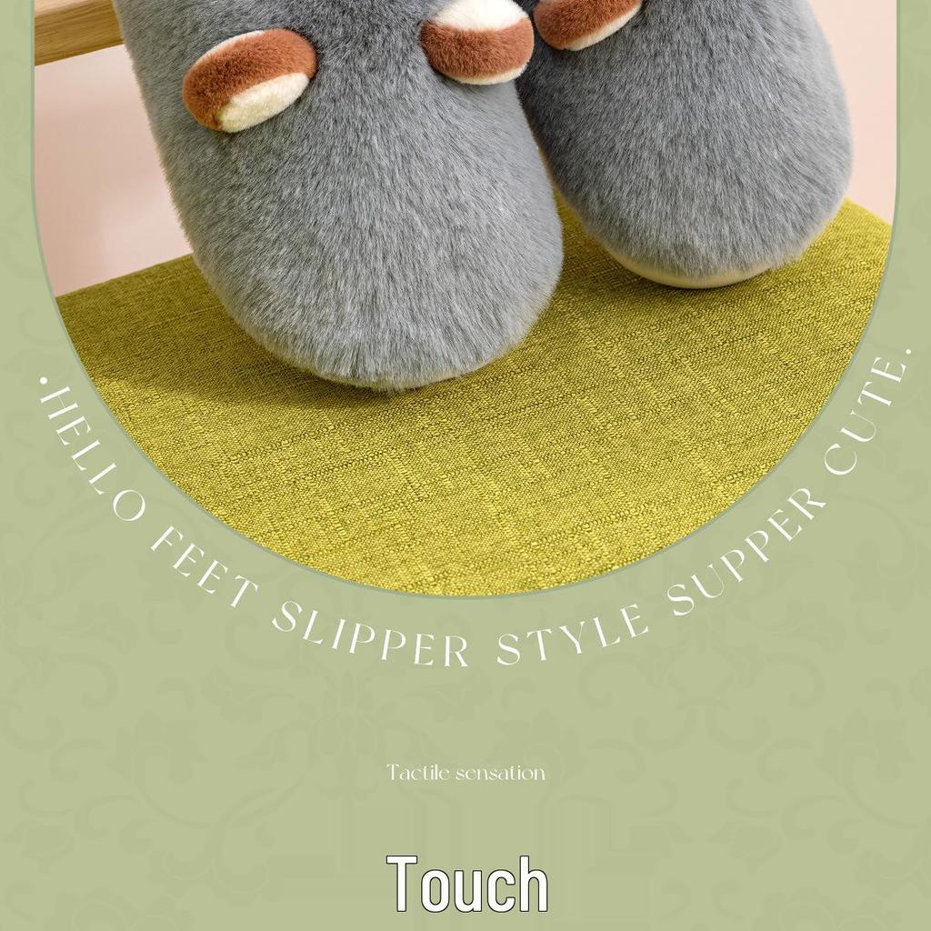 Winter Cartoon Cotton Slippers: Warm, Anti-slip Indoor Shoes for Men & Women with Plush Velvet.