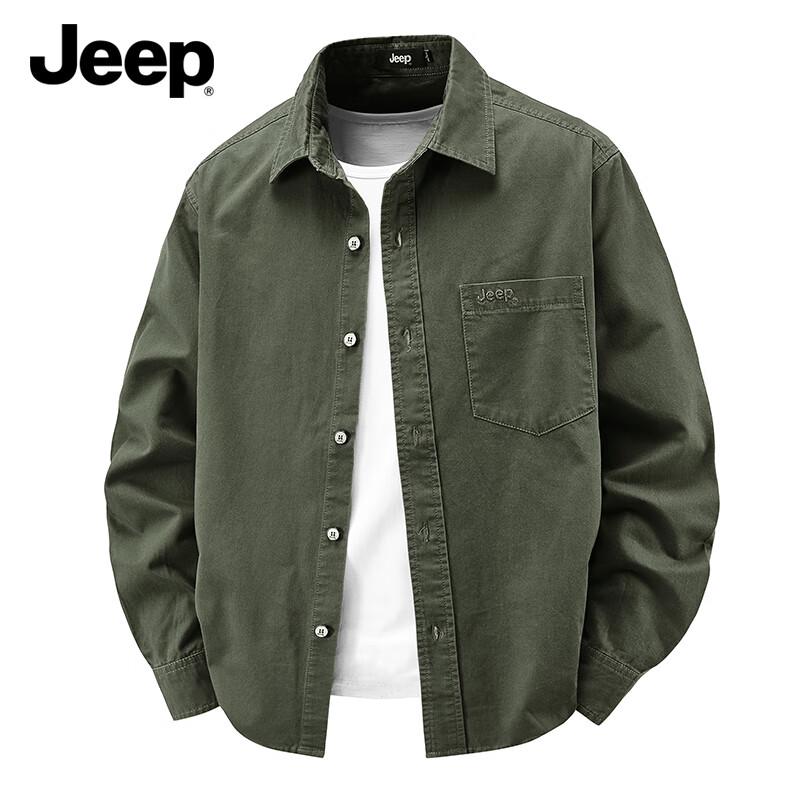 JEEP Men's Long Sleeve Cotton Workwear Shirt