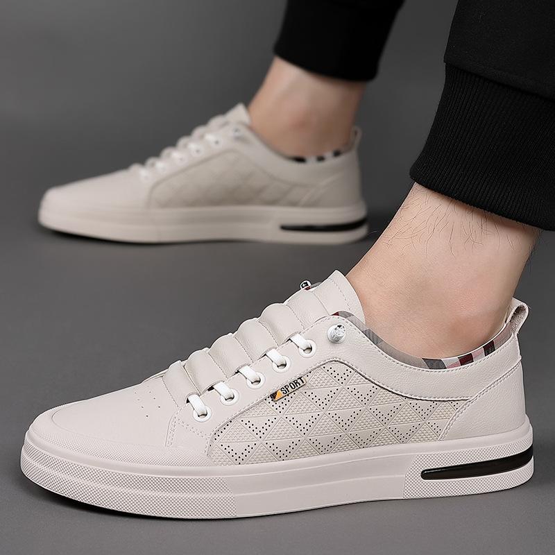 Autumn and winter new men's shoes inner height increase leather shoes little white shoes board shoes genuine leather casual men's leather shoes