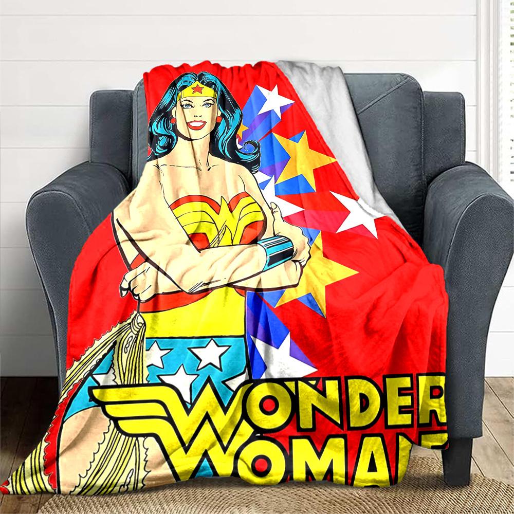 1 stuks Wonder Woman, Superheld Flanellen Plaid Deken Zacht, Warm & Gezellig voor Bank, Bed, Kantoor en Reizen Veelzijdig Alle Seizoenen Cadeau, Kerstcadeau