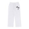 New fashion casual beach trousers men's coconut tree print cotton and linen loose trousers