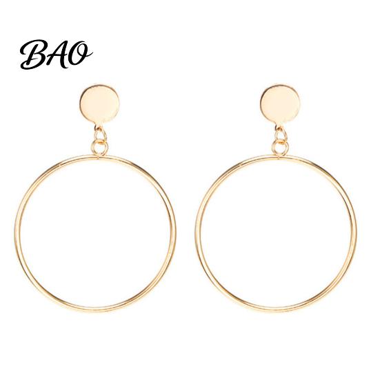 Casual Earrings 1 Pair Drop for Women, Large Circle Draped Style Earrings, Women Small Face Enhancing Daily Wear Commuting