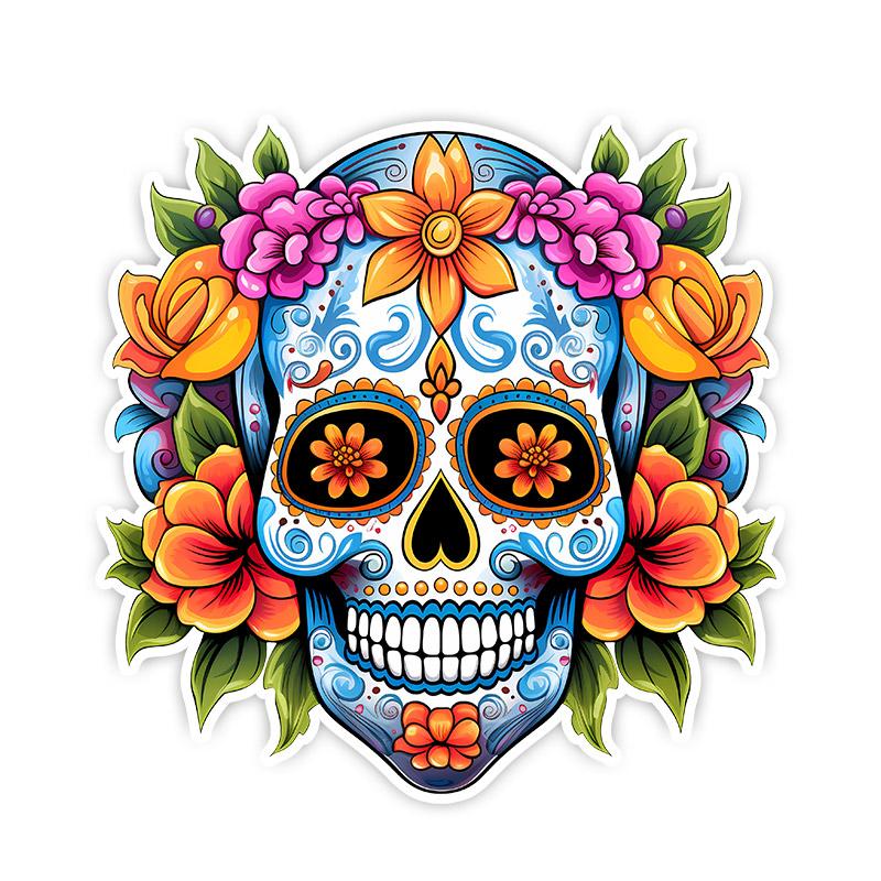 Car Sticker Sugar Skull Waterproof Vinyl Decal on Bumper Rear Window Laptop Self-adhesive Decal For Car Accessories TM410