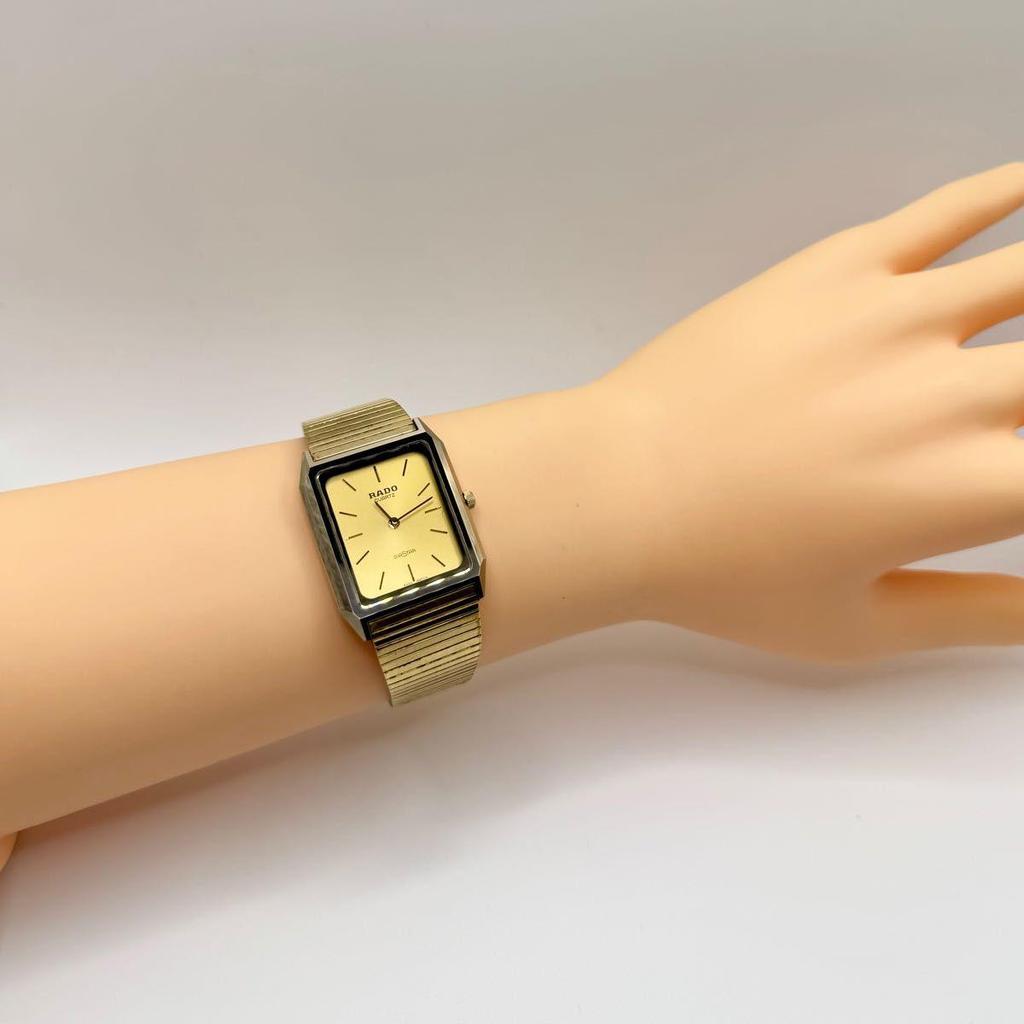 Used RADO QZ Rado Diamond Star 121.9521.3 Square Gold Dial