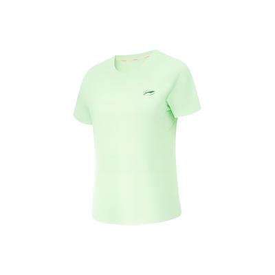 Li Ning Running Series Solid Color Quick-Dry Crew Neck Short Sleeve Raglan T-Shirt Women Tops Fairy-Fruit-Green ATSU202-5