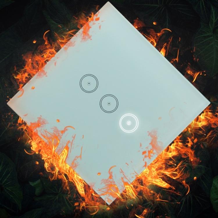 Wifi Wall Touch Panel Switch Voice Control Mobile Phone Remote Control, Model: White 2 Gang (Zero Firewire Wifi )
