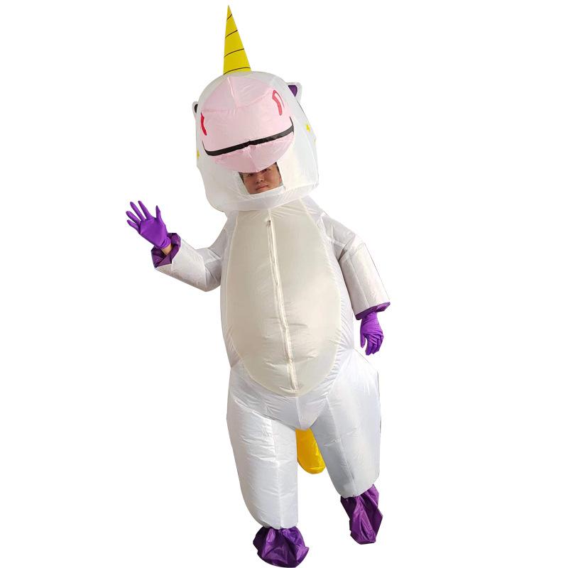 Colorful Unicorn Inflatable Cartoon Mascot Costume for Christmas Party